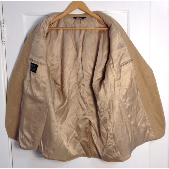Vtg Jos. A. Bank Blazer Mn 44R Tan 100% Camel Hair Jacket Sport Coat Suit Preppy - Picture 7 of 10